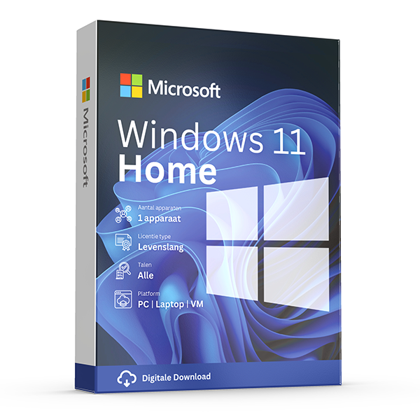 Windows 11 Home Retail · 1 PC · Lifetime — genuine Microsoft license