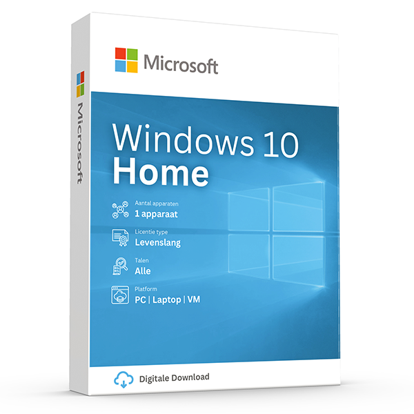 Windows 10 Home Retail · 1 PC · Lifetime — genuine Microsoft license