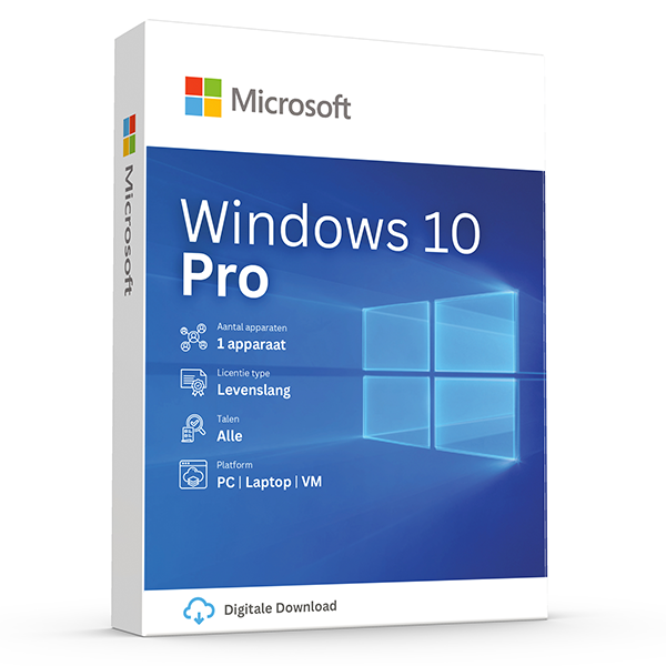 Windows 10 Pro Retail · 1 PC · Lifetime — genuine Microsoft license