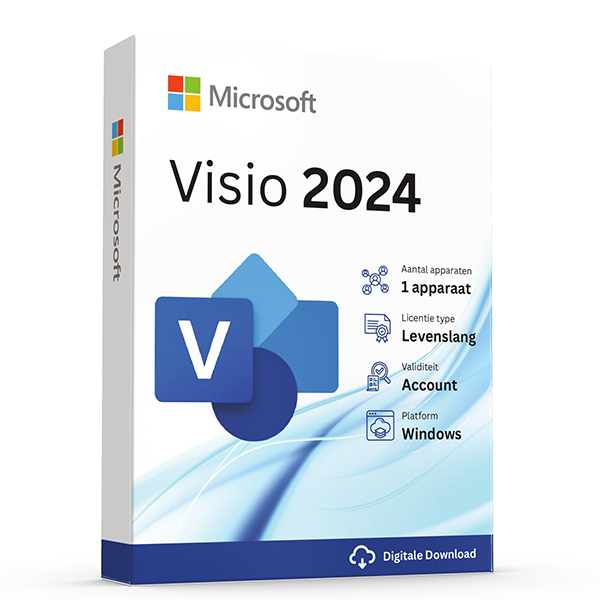 Visio Professional 2024 Perpetual · 1 PC · Windows — genuine Microsoft license
