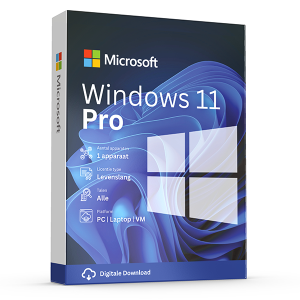 Windows 11 Pro Retail · 1 PC · Lifetime — genuine Microsoft license