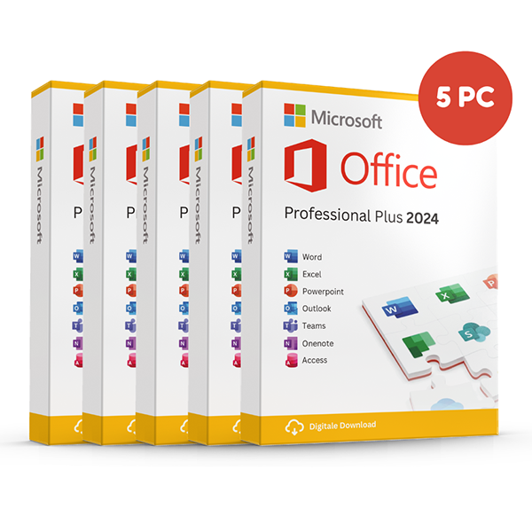 Office Professional Plus 2024 — 5 PCs Perpetual · 5 PCs · Windows — genuine Microsoft license